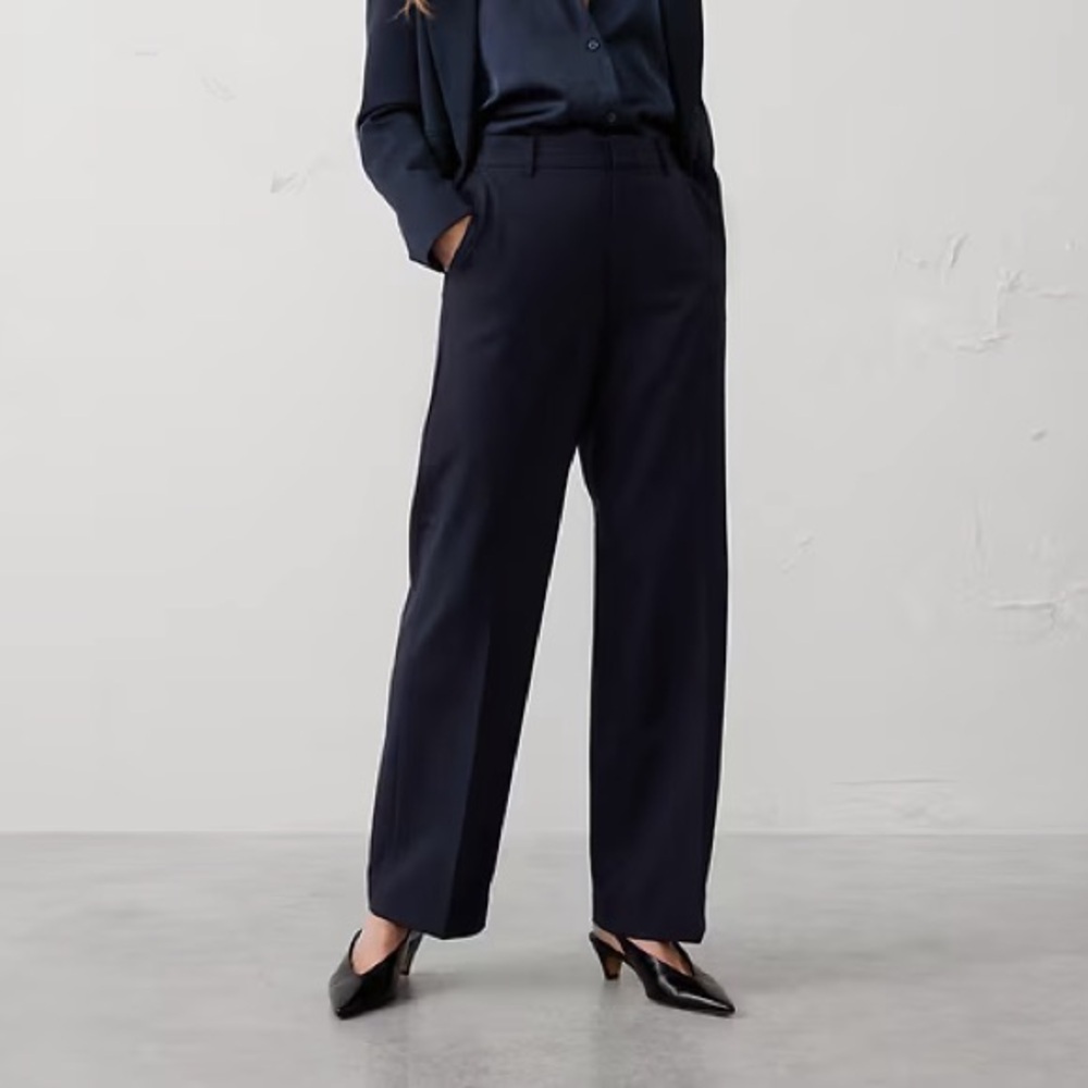 Nwt! Banana Republic Preppy Navy Sculpted Straight Pant (534987)